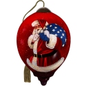 Ne'Qwa Art 7231122 Patriotic Santa With Star Sack Ornament