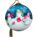 Ne'Qwa Art 7231125N Snowmen With Lantern Shovel And Birds Ornament