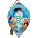 Ne'Qwa Art 7231127N Fuzzy Bear Cubs Building Snowman Ornament