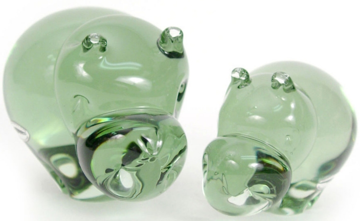 Ngwenya NG03B Hippo Large Recycled Glass Figurine