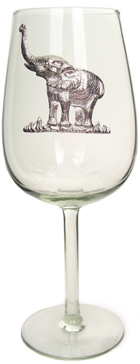 Ngwenya NGBRBO01P Elephant Pewter Wine Glass