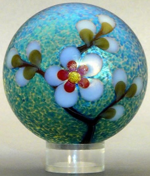 Orient and Flume 2497 Almond Blossom Iridescent Paperweight