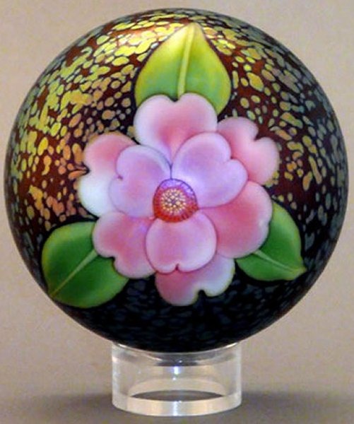 Orient and Flume 2499 Camellia Iridescent Paperweight