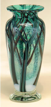 Orient and Flume 5283T Teal Snowstorm Cased Vase