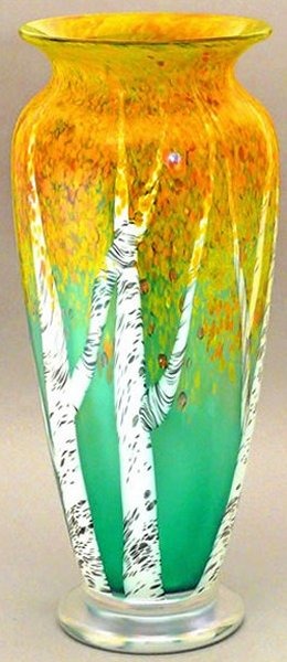 Orient and Flume 5445T Aspen Teal Iridescent Vase