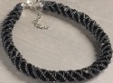 Special Sale SALE4037807 OTM Fashion Jewelry 4037807 Necklace Black and Silver Glass Beads Brass
