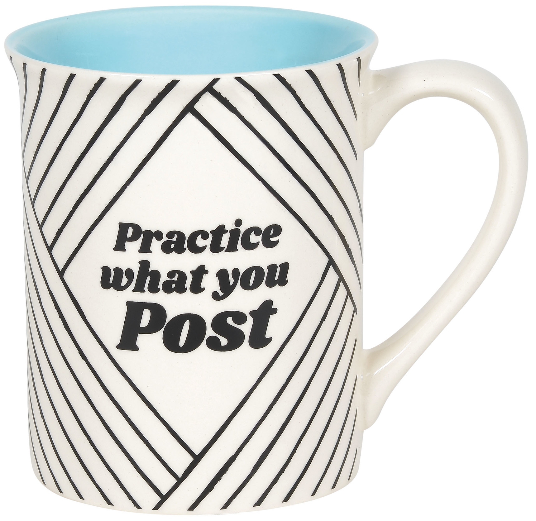 Our Name Is Mud 6006712 Practice What You Post Mug Set of 2