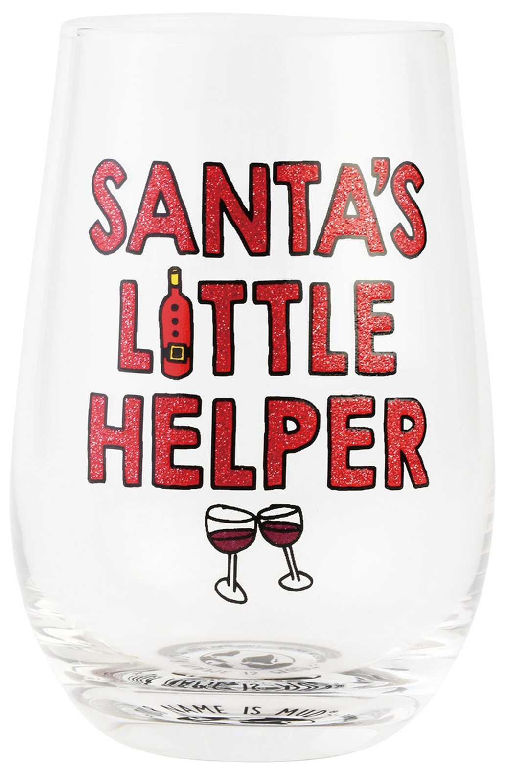 Our Name Is Mud 6006755 Christmas Stemless Santa Wine Glass