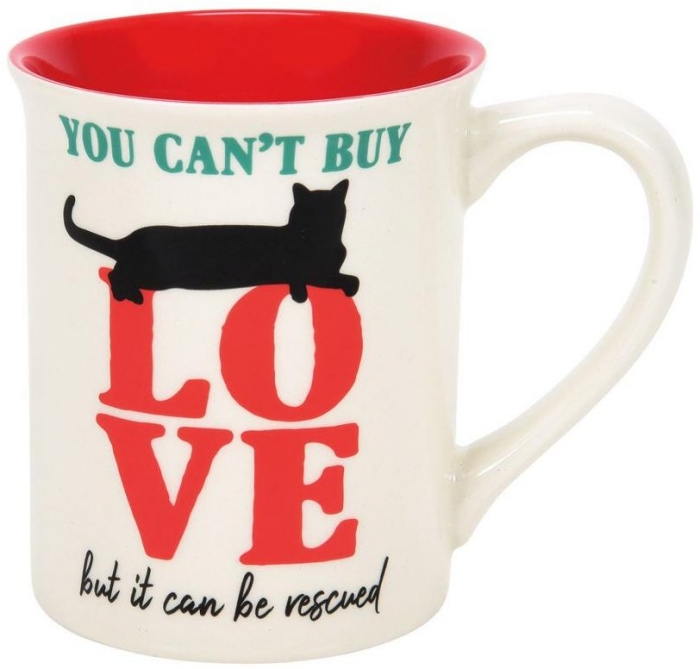 Our Name Is Mud 6009403 Rescued Cat Love Mug Set of 2