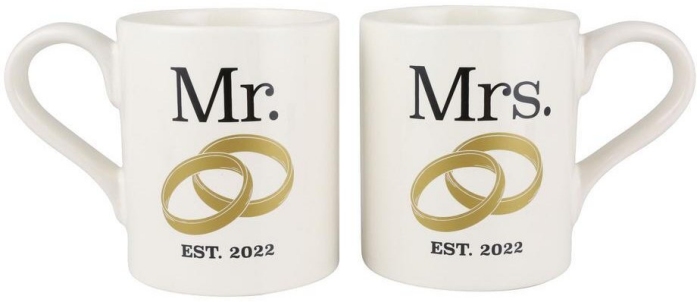 Our Name Is Mud 6010413 Mr & Mrs Couple Set of 2 Mugs
