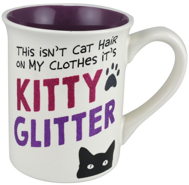 Our Name Is Mud 6011189 Kitty Glitter Mug Set of 2