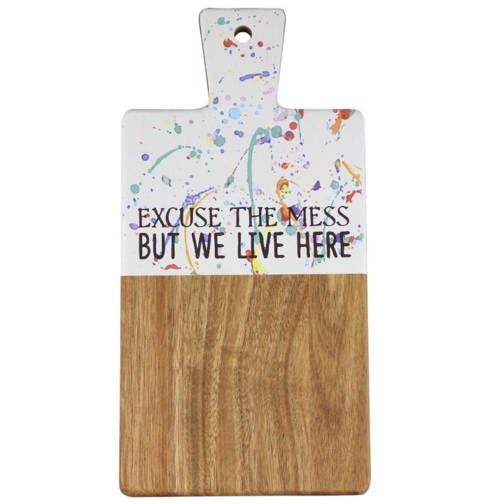 Our Name Is Mud 6012060N Excuse The Mess Wood Cutting Board