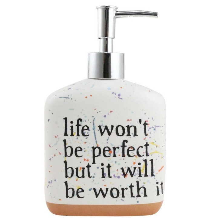 Our Name Is Mud 6012068N Life Isn't Perfect Soap Dispenser