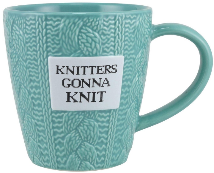 Our Name Is Mud 6013235 Knitters Gonna Knit 16 oz Mug Set of 2