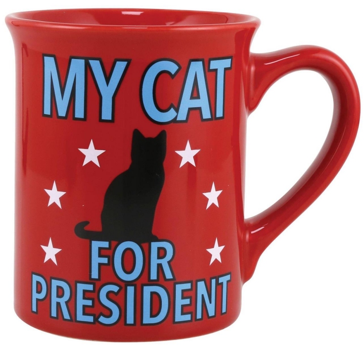 Our Name Is Mud 6013245N My Cat for President 16 oz Mug Set of 2