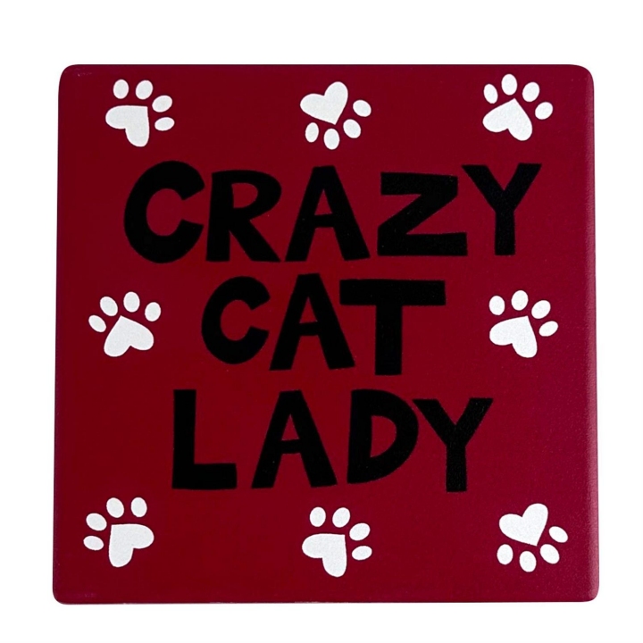 Our Name Is Mud 6013767N Crazy Cat Lady Coaster Set of 4