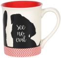 Our Name Is Mud 6007376 See No Evil Dog Mug Set of 2