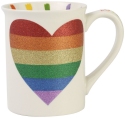 Our Name Is Mud 6008004 Glittery Rainbow Heart Mug Set of 2