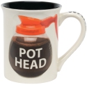 Our Name Is Mud 6008017 Coffee Pot Head Mug Set of 2