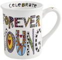 Our Name Is Mud 6010374 Foever Young Birthday Mug Set of 2