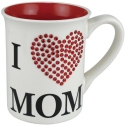 Our Name Is Mud 6011196 Rhinestone I Heart Mom Mug Set of 2