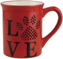 Our Name Is Mud 6011197 Rhinestone Pet Love Mug Pawprint Set of 2