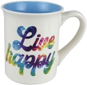 Our Name Is Mud 6011201 Tie Dye Live Happy Mug Set of 2