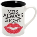 Our Name Is Mud 6012086 Rhinestone Mrs Right Mug Set of 2