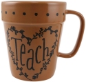 Our Name Is Mud 6012568 Teacher Sculpted Planter Mug Set of 2