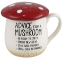 Our Name Is Mud 6013228N Sculpted Mushroom 16 oz Mug With Lid Set of 2