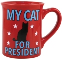 Our Name Is Mud 6013245 My Cat for President 16 oz Mug Set of 2