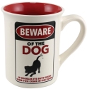 Our Name Is Mud 6013246 Beware of Dog 16 oz Mug Set of 2