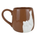 Our Name Is Mud 6018006N Sculpted Hand Crossed Mug