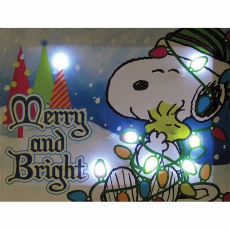 Special Sale SALE24444 Peanuts by Westland 24444 Merry and Bright Lighted Canvas Wall Art 6X8