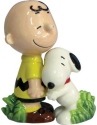 Peanuts by Westland 18276 Snoopy Hugging Charlie Brown Salt and Pepper Shakers