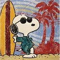 Peanuts by Westland 24440 Surf'S Up Embossed Tin Art 13X13