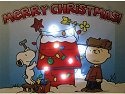 Peanuts by Westland 24441 Merry Christmas Doghouse Lighted Canvas Wall Art 6X8