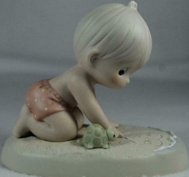 Precious Moments 129488i Love Letters In The Sand Boy With Message Figurine