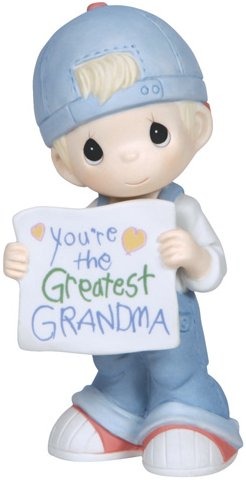 Precious Moments 133034 Boy Holding Greatest Grandma Sign Figurine