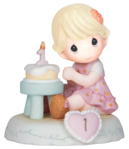 Precious Moments 142010 Girl with Cake Age 1 Figurine