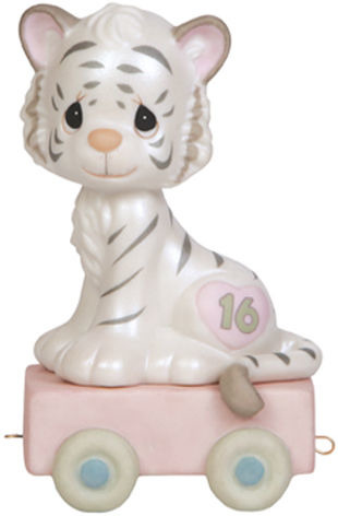 Precious Moments 142036 Birthday Train White Tiger Age 16 Figurine