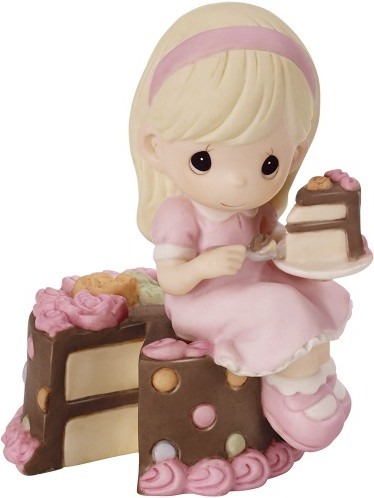 Precious Moments 152000 Girl Sitting on Birthday Cake Figurine