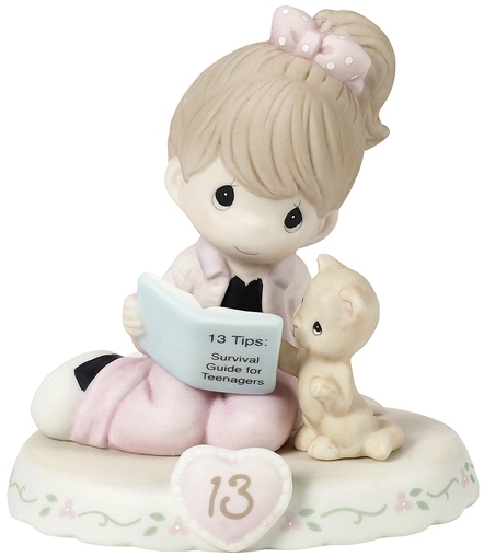 Special Sale SALE162012B Precious Moments 162012B Girl Reading Book with Kitten Age 13 Figurine