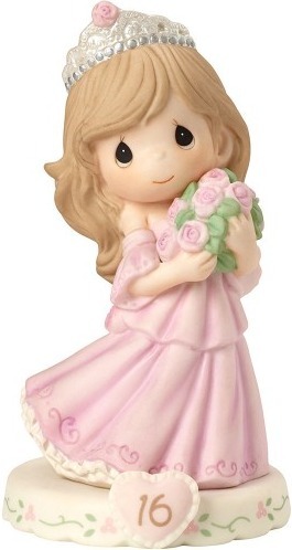 Precious Moments 162015B Girl In Tiara with Bouquet Age 16 Figurine