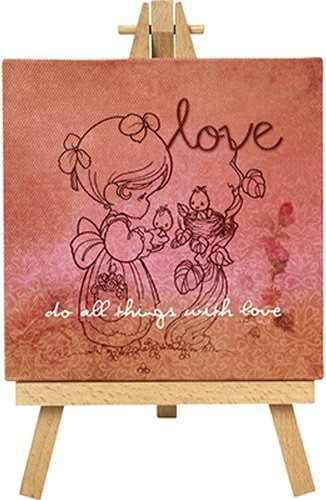 Precious Moments 164443 Do All Things with Love Canvas with Easel Display Set of 2