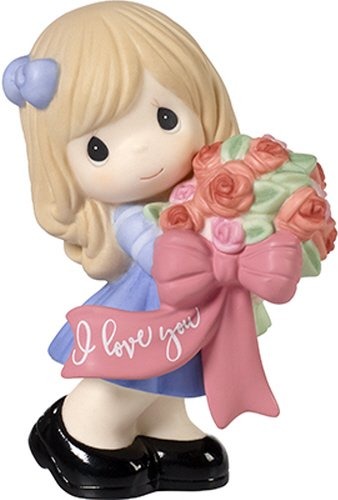 Precious Moments 172003 Girl Holding Bouquet of Flowers Figurine
