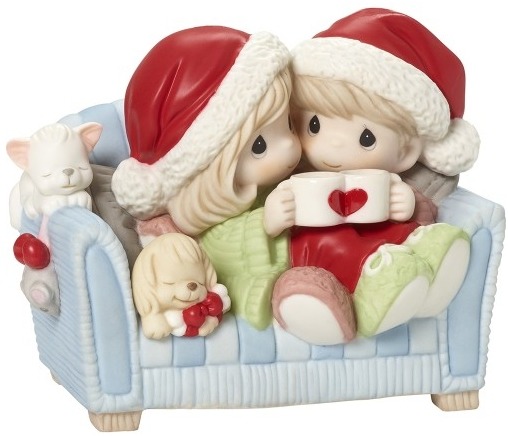 Precious Moments 181015 Couple on Couch with Hot Cocoa Figurine