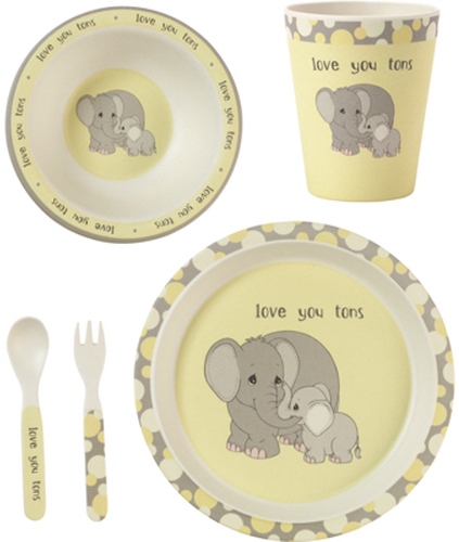 Precious Moments 182418 Set of 5 Mealtime Elephant Gift Set