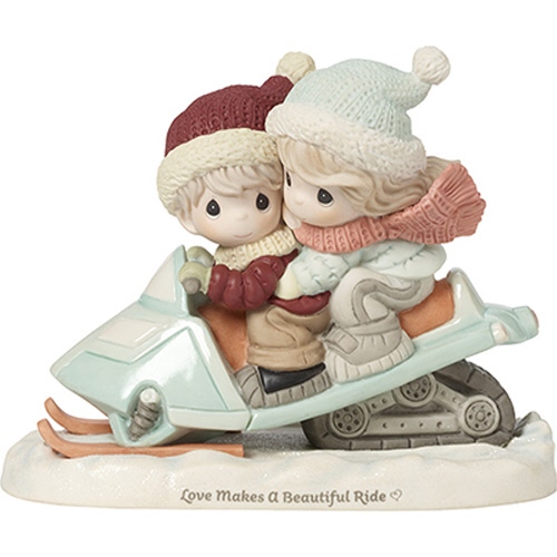 Precious Moments 191032 Couple on Snowmobile Figurine