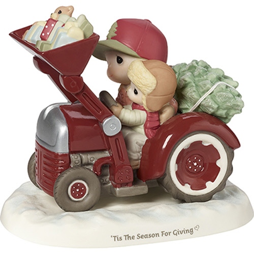 Precious Moments 191034 Dad and Son on Tractor with Tree Figurine
